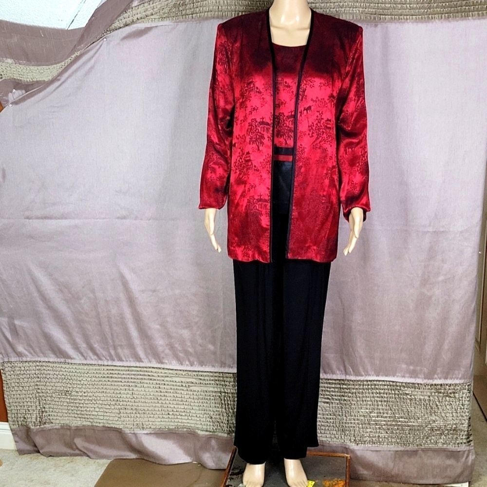 R & M RICHARDS BY KAREN KWONG Oriental 2PC Pants Suit Size 10